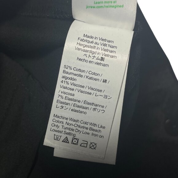NWT J. Crew Kate Straight Leg Pant Bi Stretch Cotton 0 Tall Black BF401 - Picture 12 of 12